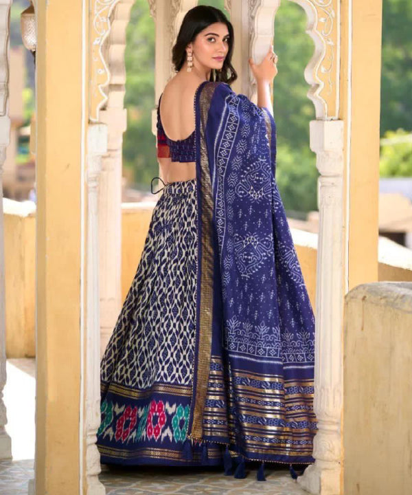 Regal Indigo Heritage Lehenga Set