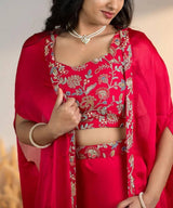 Scarlet Bloom Embroidered Lehenga Set