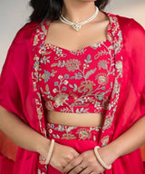 Scarlet Bloom Embroidered Lehenga Set
