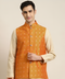 Silk woven Nehru jacket