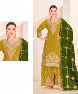 Elegant Silk Embroidered Suit Set