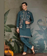 Embroidered Kurta Set with Designer Jackett